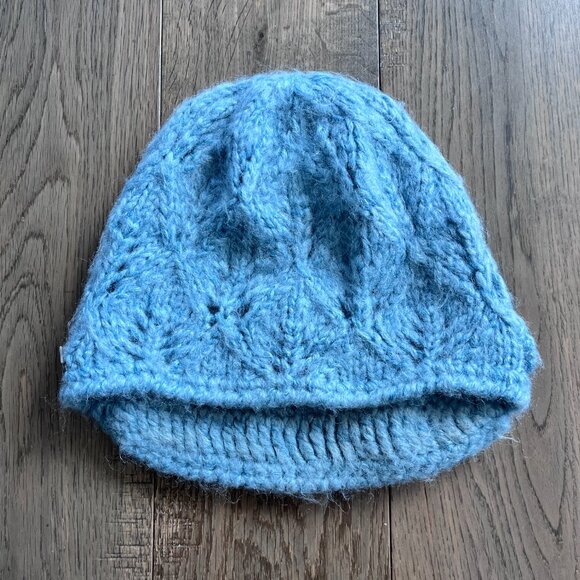 Coal Crochet Blue Knit Beanie Hat Women's One Size Winter Accessory - Picture 4 of 7